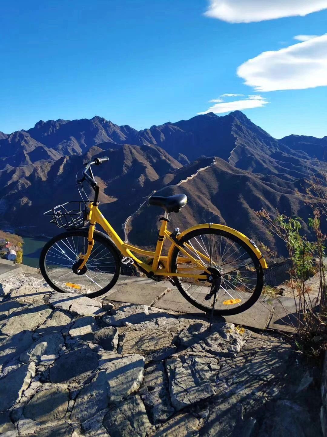 1D1: Cycle the Countryside and Walk the Lakeside Wall — mountain landscape and Great Wall towers